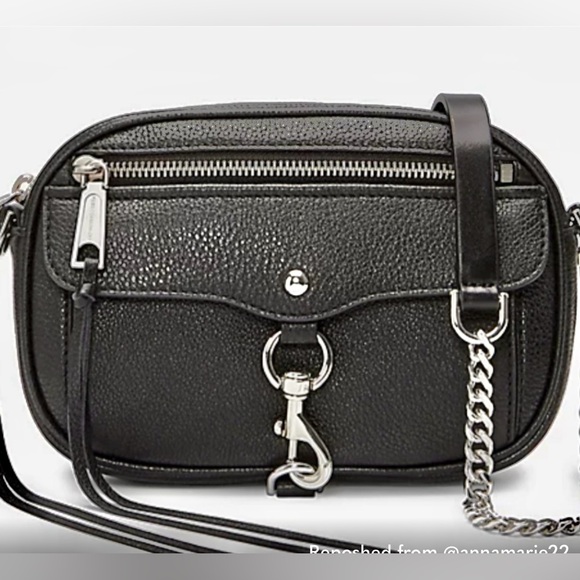 Rebecca Minkoff Handbags - - Rebecca Minkoff Black Crossbody Bag with Silver Chain